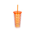 18 Unzen doppelverglaster Plastikbecher Diamant geschnittener Sippy Cup Maisbecher